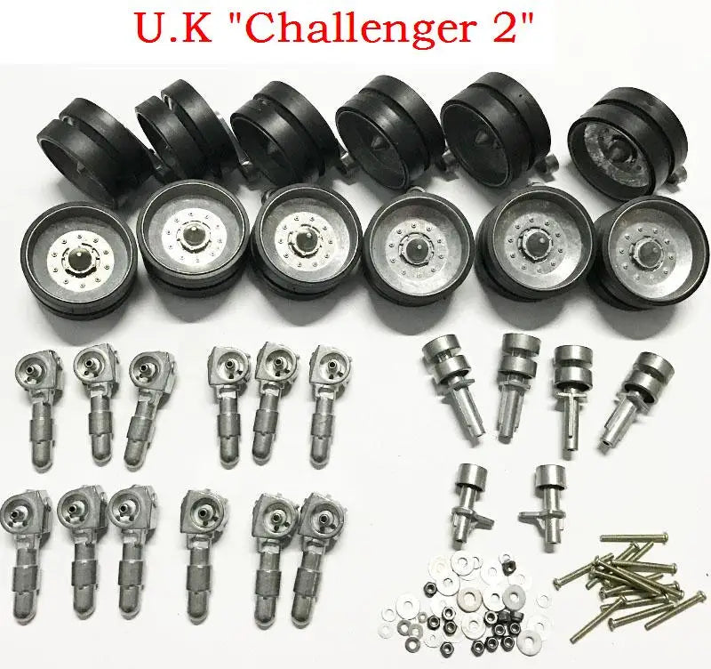 Heng Long 1 1/16 1:16 U.K "Challenger 2" RC Tank Upgrade parts Steel Gear box with motor /metal track/metal wheels hub set